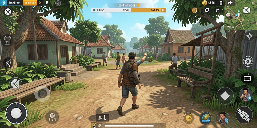 Tampilan gameplay menarik dari 234E yang menunjukkan simulasi kehidupan.