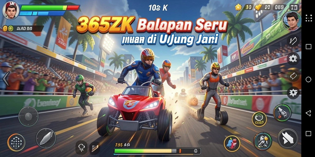 Tangkapan layar menunjukkan keseruan gameplay balapan cepat.
