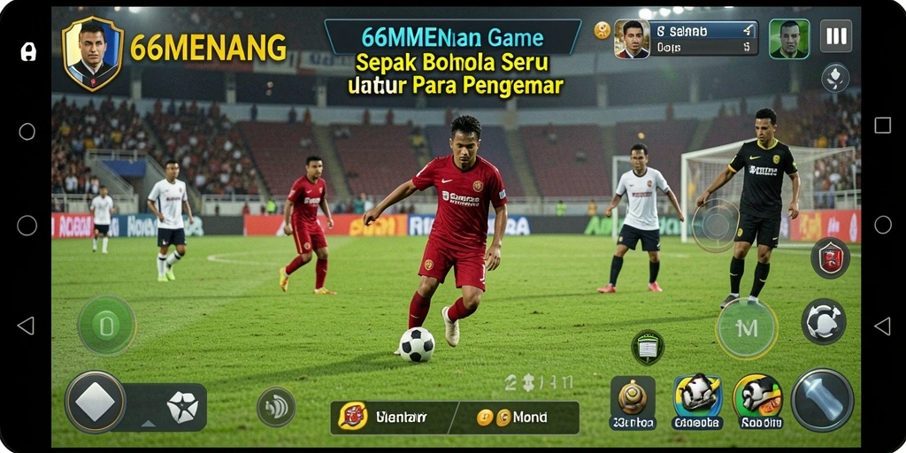 Screenshot gameplay 66MENANG menampilkan aksi seru di lapangan.