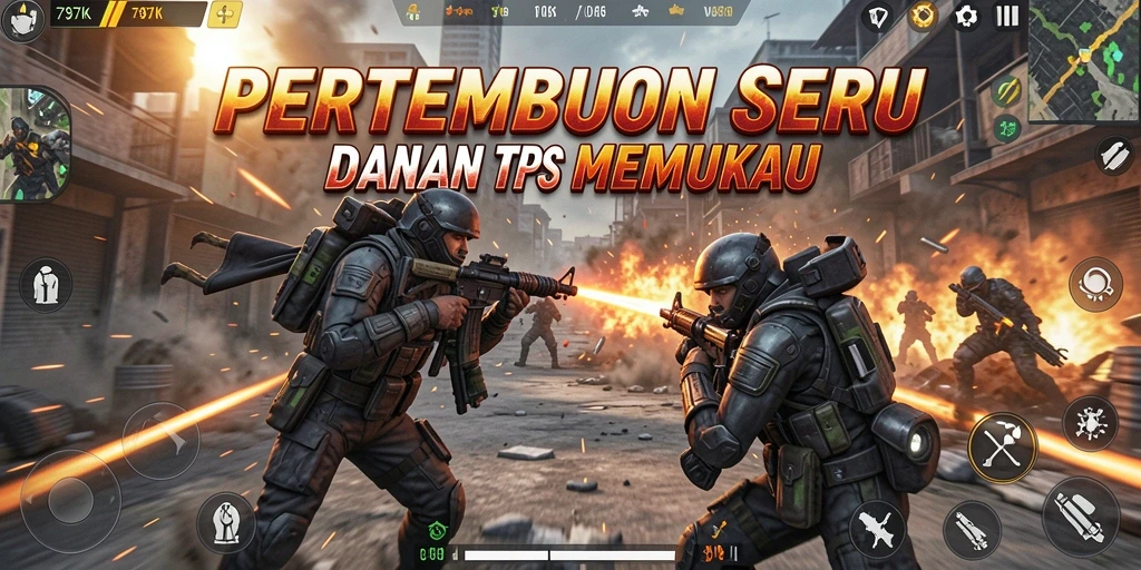 Screenshot gameplay 797K menampilkan aksi pertempuran yang intens dan grafis yang memukau.