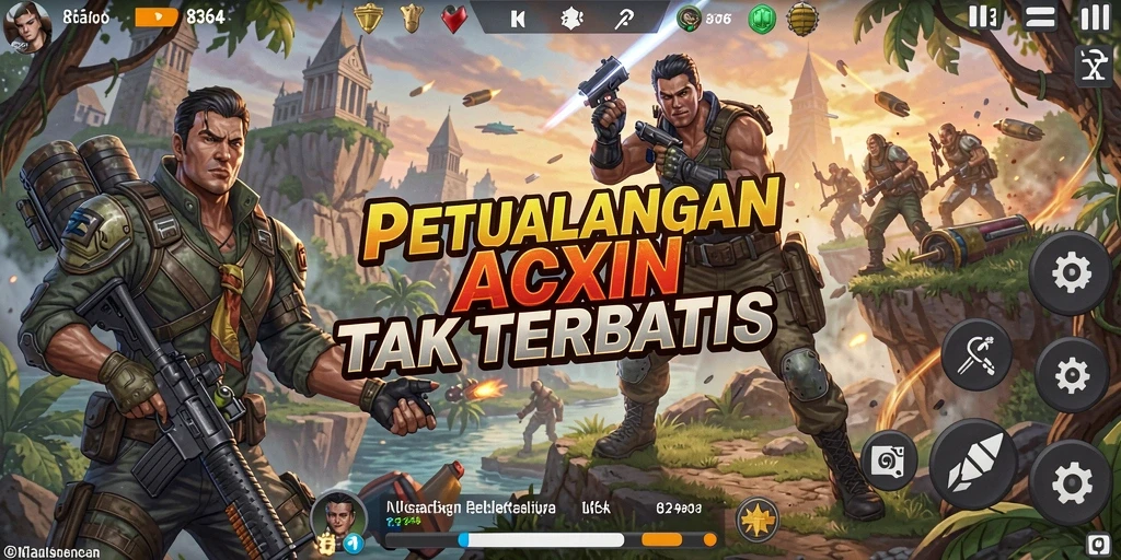 Tampak serunya gameplay dalam 8364 dengan pertempuran intens.