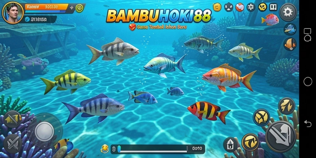 Tampilan gameplay seru dari BAMBUHOKI88 dengan berbagai jenis ikan.