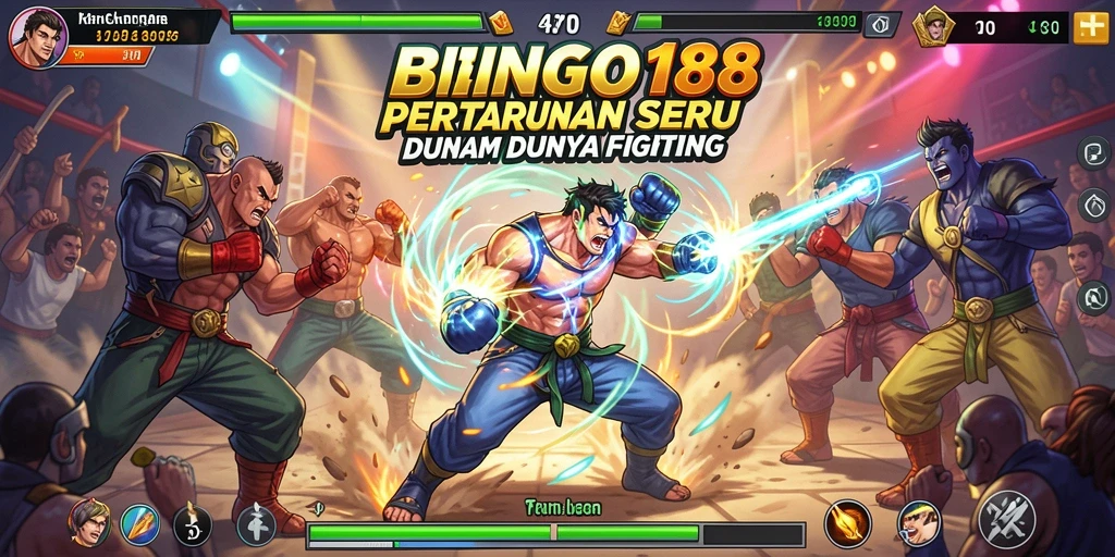 Screenshot gameplay <strong>BINGO188</strong> menampilkan pertarungan seru antar karakter.