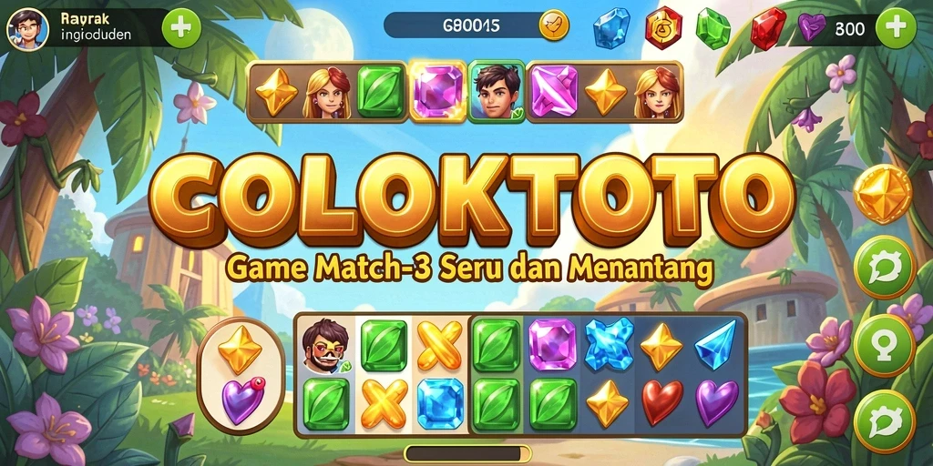 Tampilan gameplay COLOKTOTO menampilkan aksi seru dalam permainan Match-3.