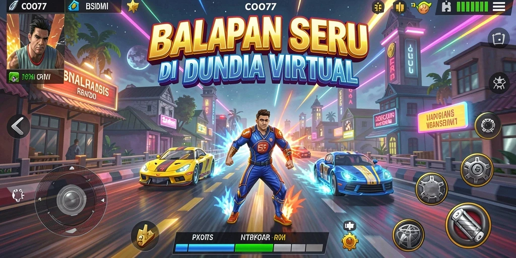 Tangkapan layar utama dari gameplay Racing yang mendebarkan di COO77.