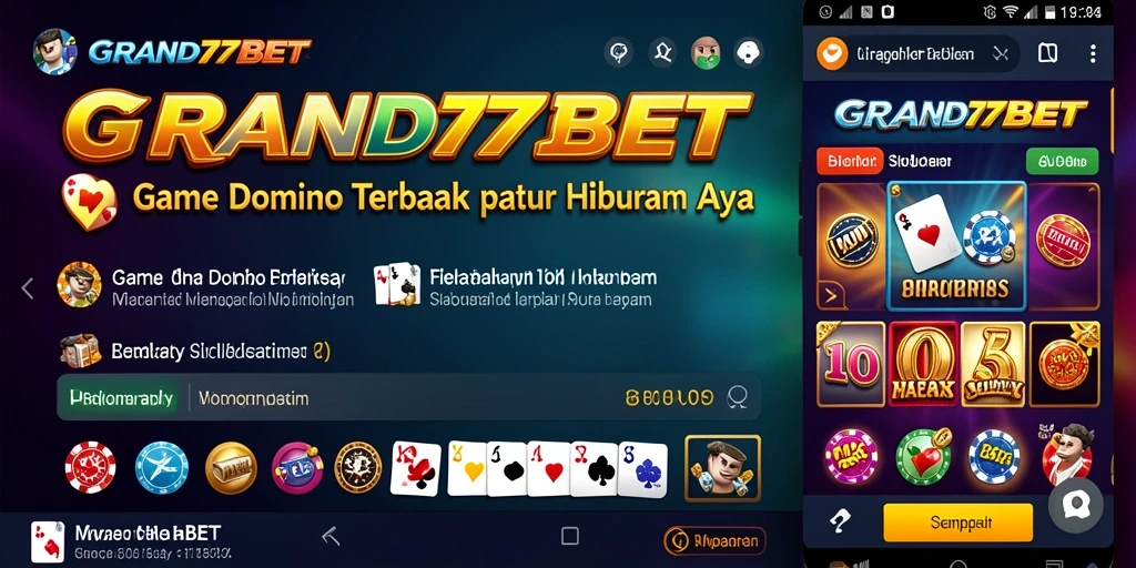 Tampilan menarik gameplay domino di GRAND77BET.
