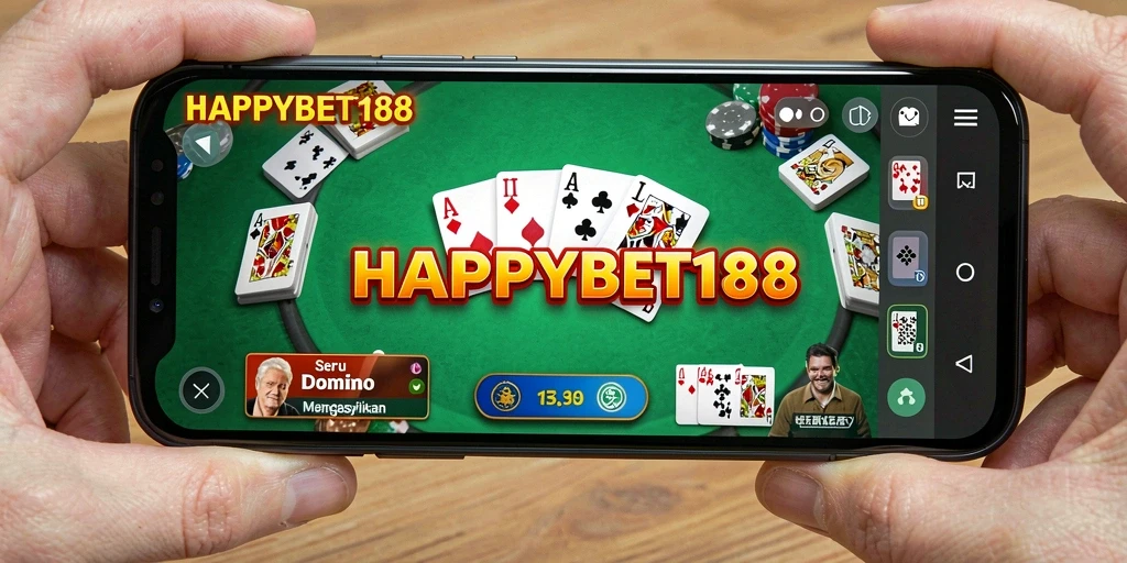 Tampilan gameplay seru dalam aplikasi HAPPYBET188 yang menampilkan Domino.