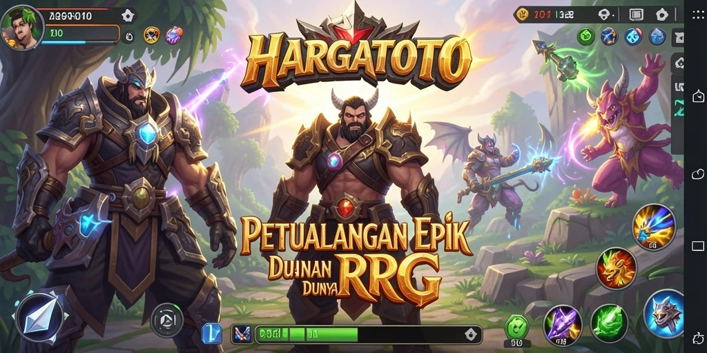Tangkapan layar menampilkan aksi seru dalam game RPG HARGATOTO.