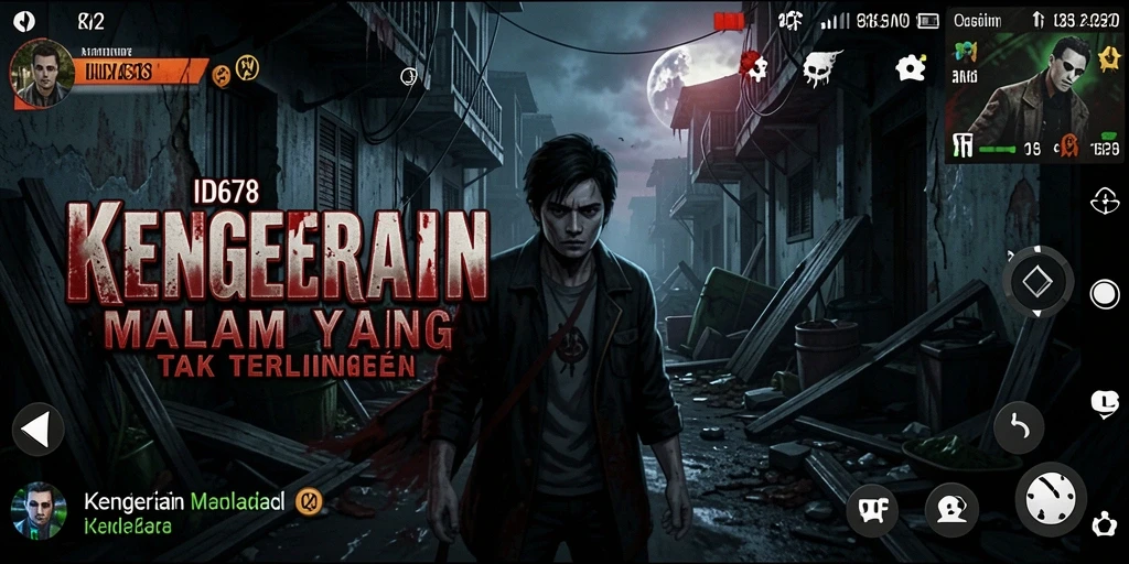 Screenshot gameplay ID678 menampilkan kengerian dan atmosfer yang mencekam.