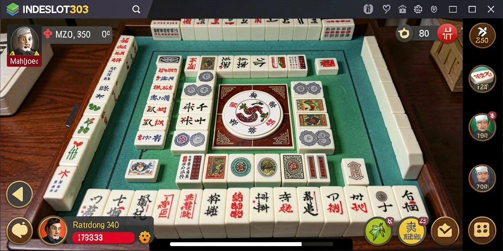 Tampilan gameplay mendebarkan dari INDESLOT303 yang menampilkan Mahjong.