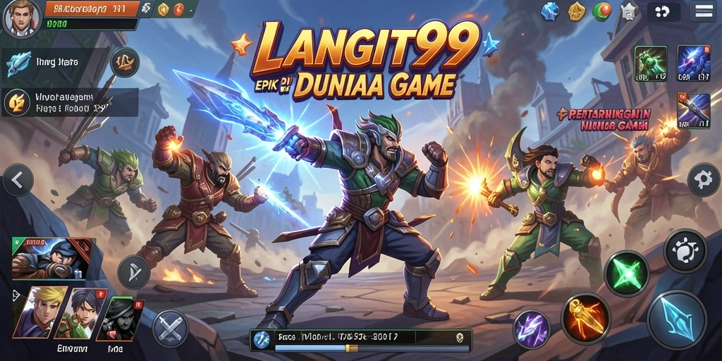 Screenshot LANGIT99 menampilkan aksi pertarungan yang intens.