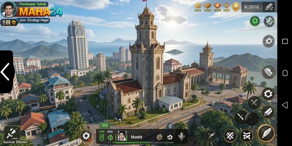 Screenshot utama MAHA24 menampilkan aksi menarik dalam gameplay Tower Defense.