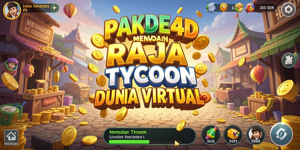 Tampilan gameplay PAKDE4D dengan pembangunan kerajaan bisnis yang menarik.