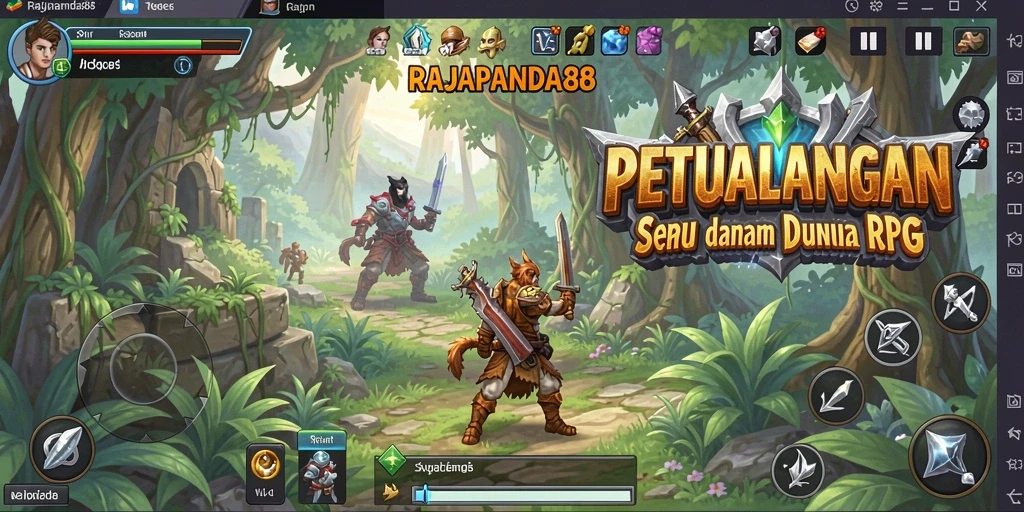 Tampilan gameplay seru dalam RAJAPANDA88 dengan aksi RPG yang dinamis.