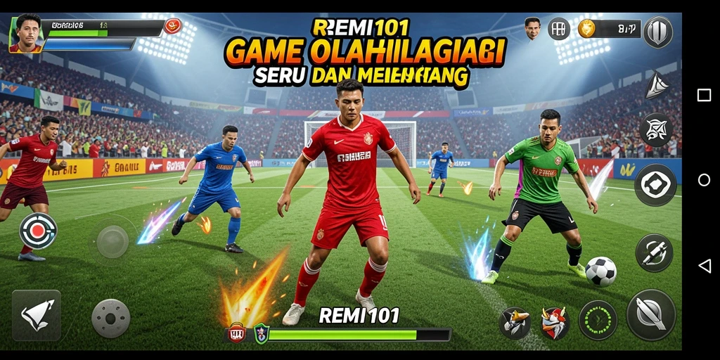 Tampilan permainan seru dalam REMI101 yang menguji keterampilan olahraga.