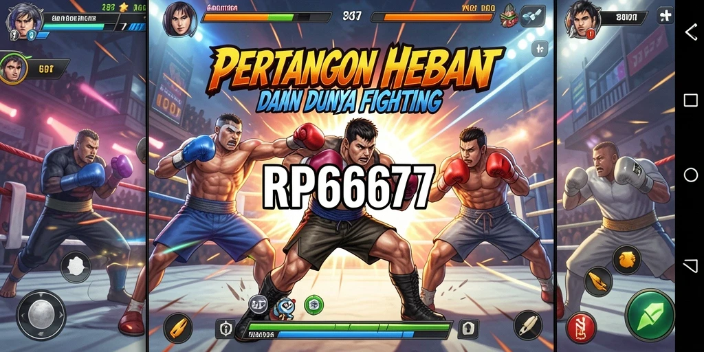 Tampilan gameplay menegangkan saat duel karakter dalam RP6677.