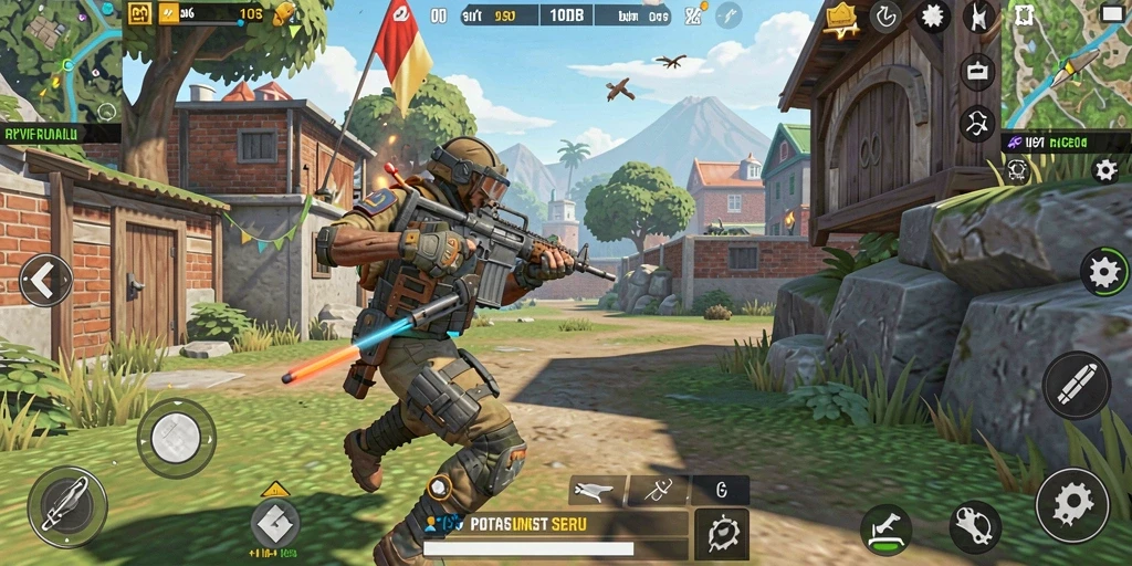 Screenshot menampilkan aksi seru dalam gameplay RPVIP5 Battle Royale.