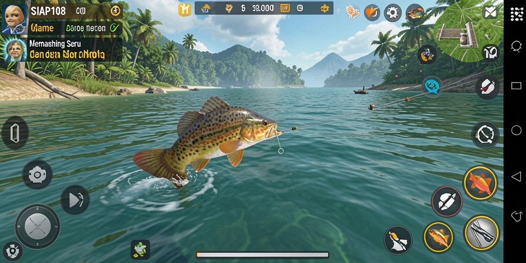 Tampilan gameplay SIAP108 dengan aksi memancing yang menarik.