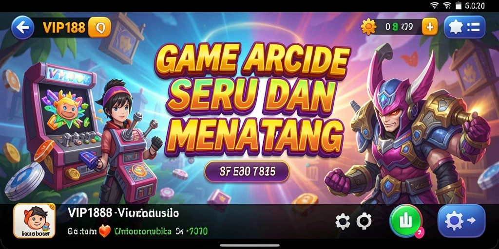 Tampilan menegangkan dari gameplay Arcade VIP188 yang seru.